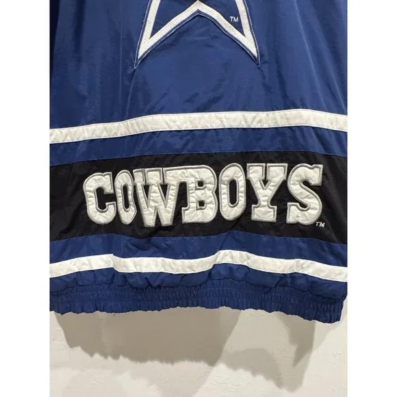Dallas Cowboys 90s APEX puffer STARS jacket JERRY M blue white NFL Pro Line vtg - Picture 12 of 16
